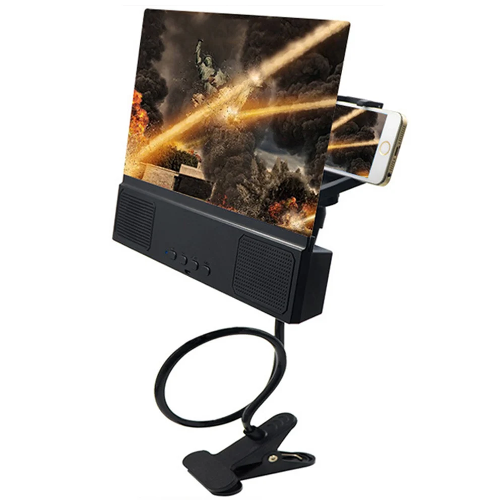 

12 inch 3D Phone Video Large Monitor Magnified Glass Screen Desktop Phone Projector with Stand Audio Bluetooth Connection