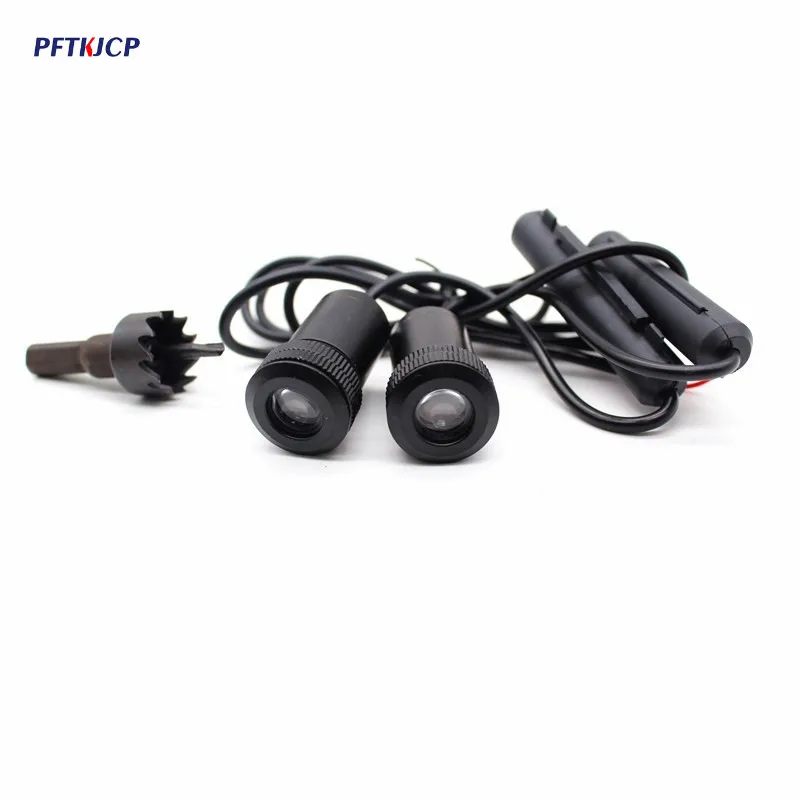 

PFTKJCP 2Pcs Car LED Door Welcome Logo Laser Projector lamp for Chevrolet for Mitsubishi Mazda Peugeot Fait alfa lada led light