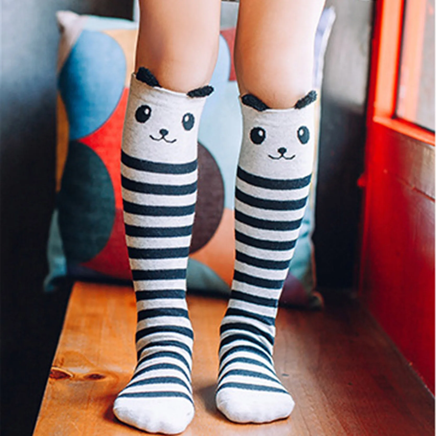 Детские гольфы для маленьких девочек и мальчиков с принтом кота лисы детские носки хлопковые носки в полоску мультфильм носки с животными