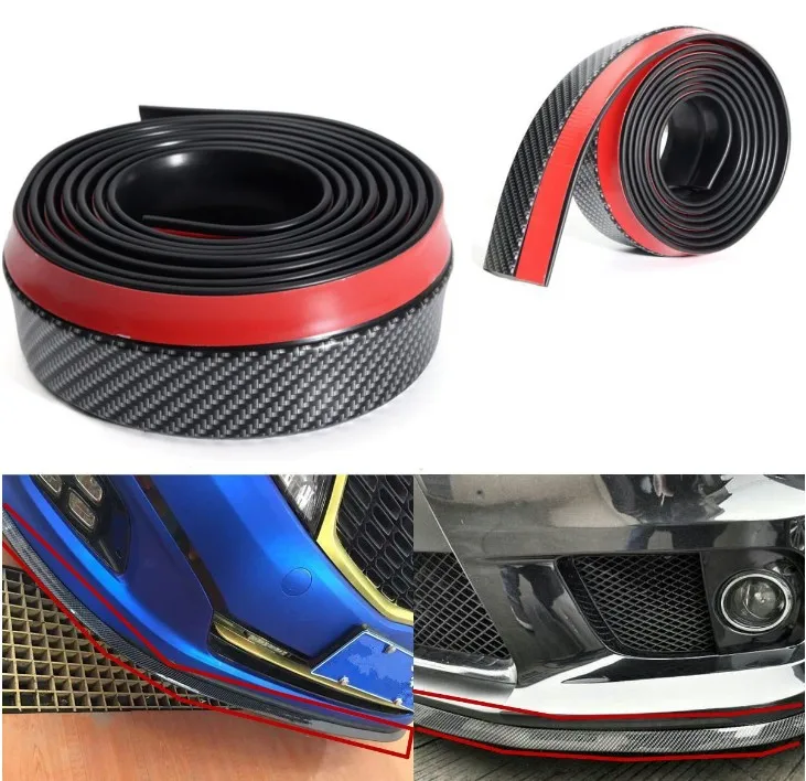 Carbon Fiber Front Bumper Lip Splitter Chin Spoiler Body Trim For