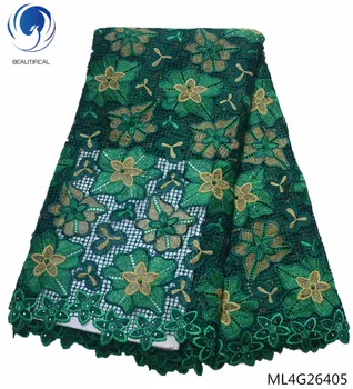 

BEAUTIFICAL latest lace fabric green lace fabric nigerian guipure lace fabrics pretty flower lace fabric 2019 selling ML4G264