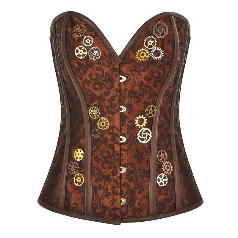 26 Steel Bones Waist Cincher Corselet Body Shaper Steampunk Metal Gear