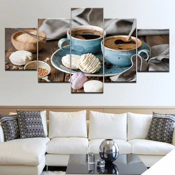 

Multi-pictures wall painting diamond mosaic Coffee And Food 5pcs/sets full square round diamond embroidery sale 3d pictures