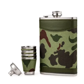 

Carrywon 9OZ Camo Liquor Flasks 18/8 Stainless Steel Flask with Funnel Leak Proof of Alcohol Whiskey Gift Hip Flask Set for Men