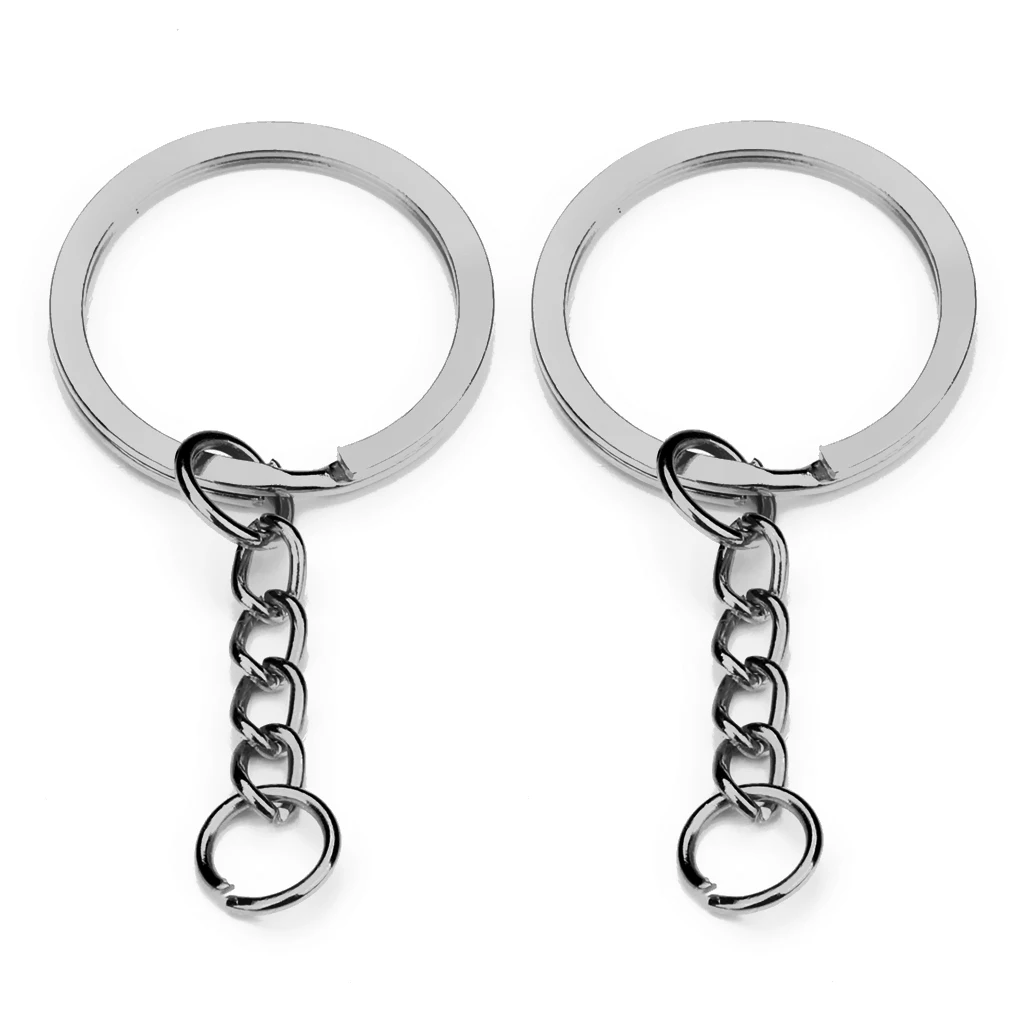 20pcs DIA 1.1inch/28mm Metal Split Key Ring with Chain Key Ring Keychain Ring Parts for DIY Crafts (Platinum, Gold)