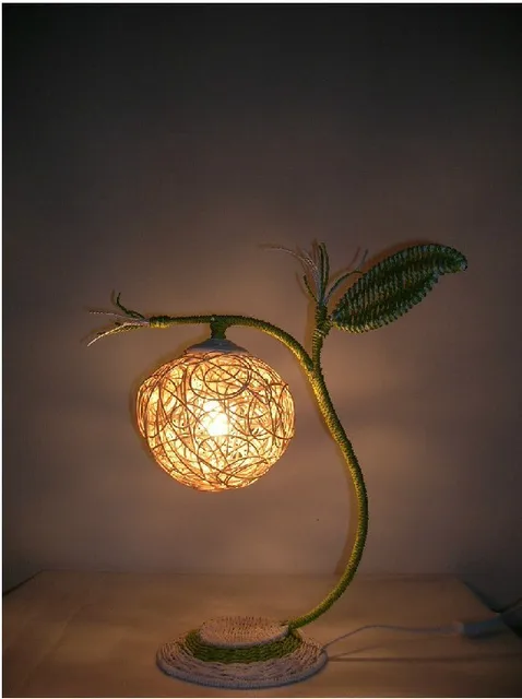 Envío gratis AC220v E27 creativa rural de estar dormitorio ratán mimbre