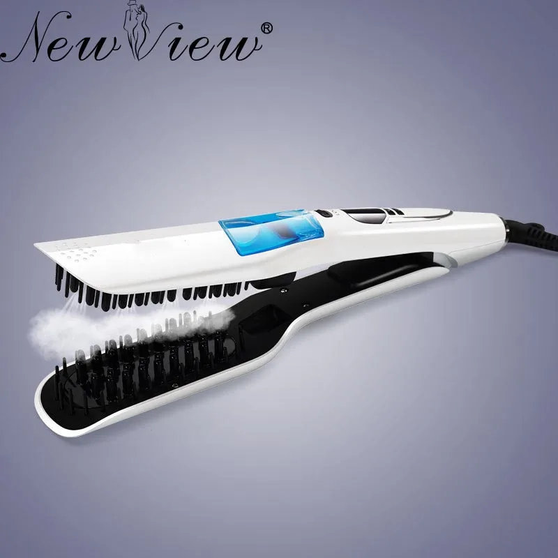 

NewView Ceramic Hair Straightener Brush Comb Hairbrush LCD Straightening Steam Styler Hair Styling Tools