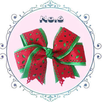 

50 BLESSING Happy Girl 4.5" hollow Cheer Hair Bow Clip Hair bow