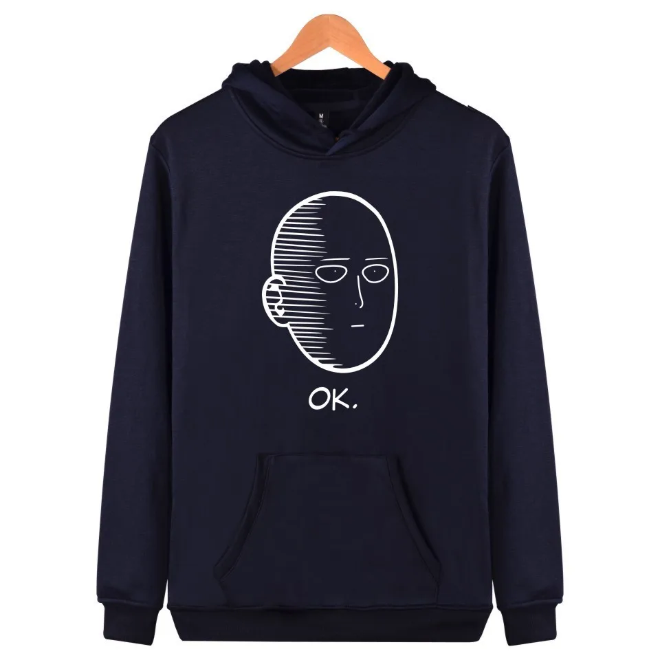 One Punch Man толстовки аниме ONE толстовки Oppai ONE PUNCH-MAN Куртка Harajuku Толстовка Размер США - Цвет: Тёмно-синий