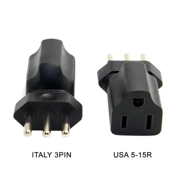 Italy power 3pin Plug to USA AC Nema 5 15R male to Female Power Adapter