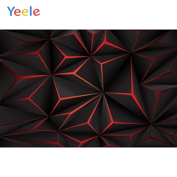 

Yeele Black Solid Color Red Streak 3D Diamond Pattern Photography Backgrounds Customized Photographic Backdrops for Photo Studio