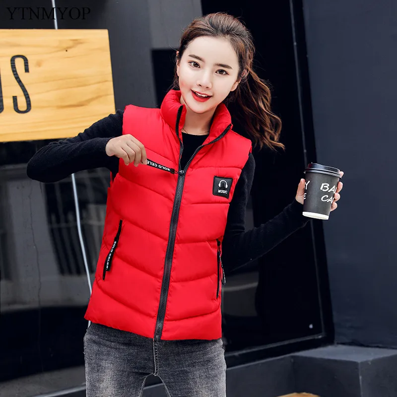 Goedkoop YTNMYOP 2019 Vrouwen Down Katoenen Vest Winter Korte Vest Bovenkleding Mouwloze Verdikking Warme Jas Jas Plus Size 4XL