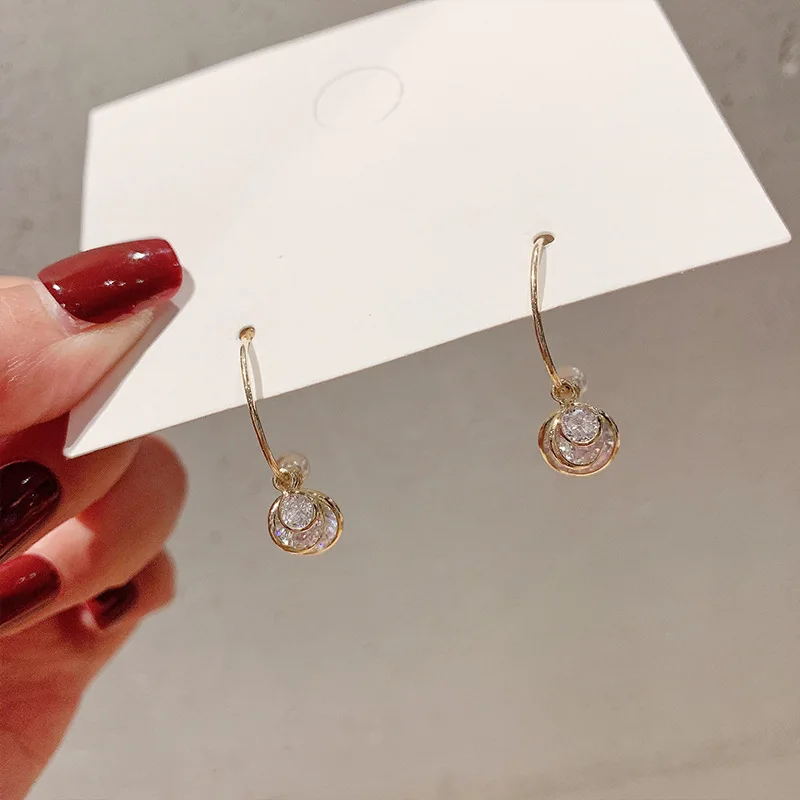 

New S925 Silver Needle Gold Electroplated Korean Small Jewelry Earrings jewelry dangle crystal earrings