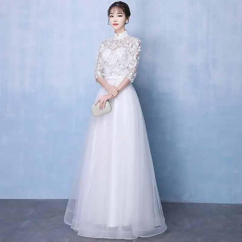 white oriental dress