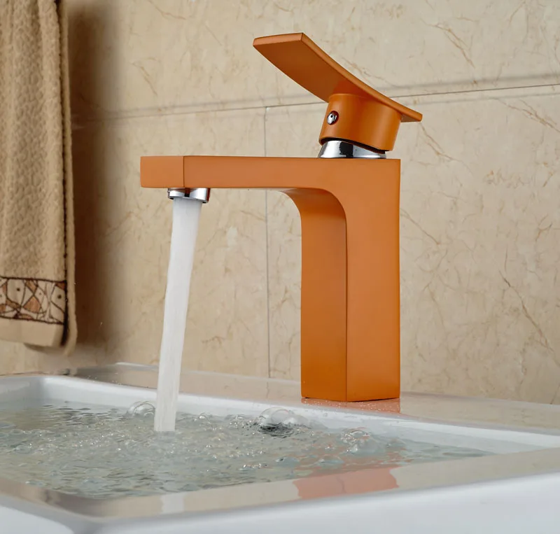 Deck Mounted Brass Basin Faucet Single Lever Bathroom Vessel Sink Tap