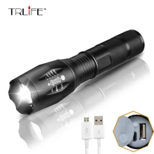 CREE XM-L T6 LED 3800LM Aluminum Torch Zoomable LED Flashlight Torch Lamp For 3XAAA or 18650 Battery