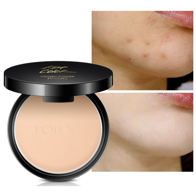 

ROREC Mineral Pressed Face Powder Concealer Base Makeup Performance Wear Powder Foundation Compact Powder Makeup Illuminator
