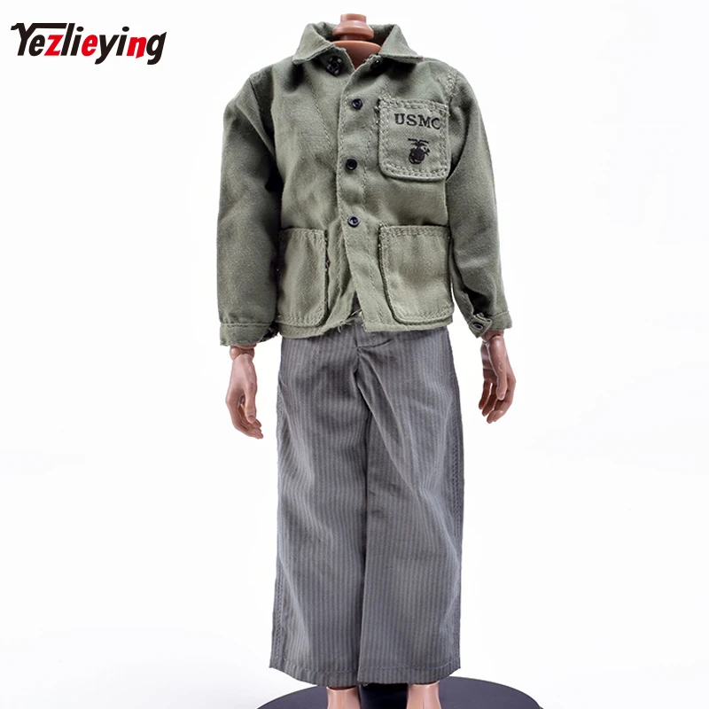 

1/6 Scale Soldier Clothing accessories USMC Uniforms Jacket Striped Pants Clothes suit For 12inch Phicen Male HT toys Figure