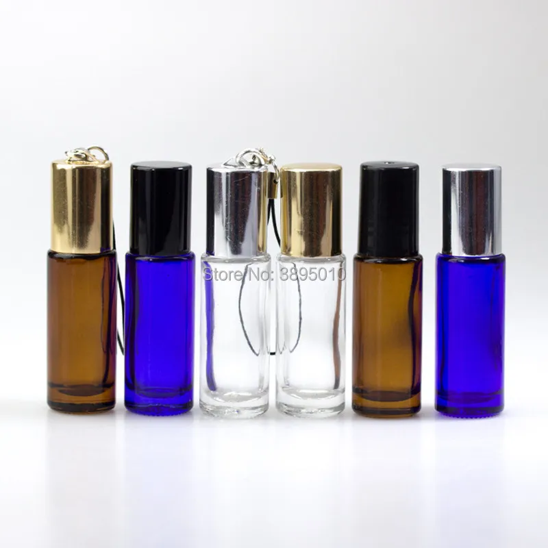

4ml Roll On Roller Bottle for Essential Oils Refillable Perfume Bottle Deodorant Containers with black lid F308