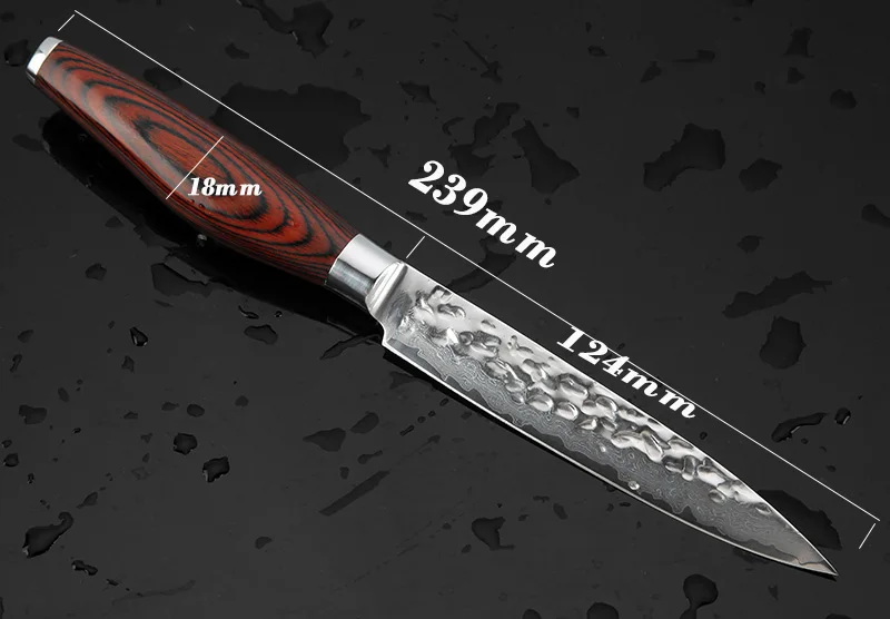 XITUO дамасский кухонный нож для очистки овощей 5 дюймов ручной работы кованые Дамасские филейные ножи японский нож шеф-повара Santoku инструмент