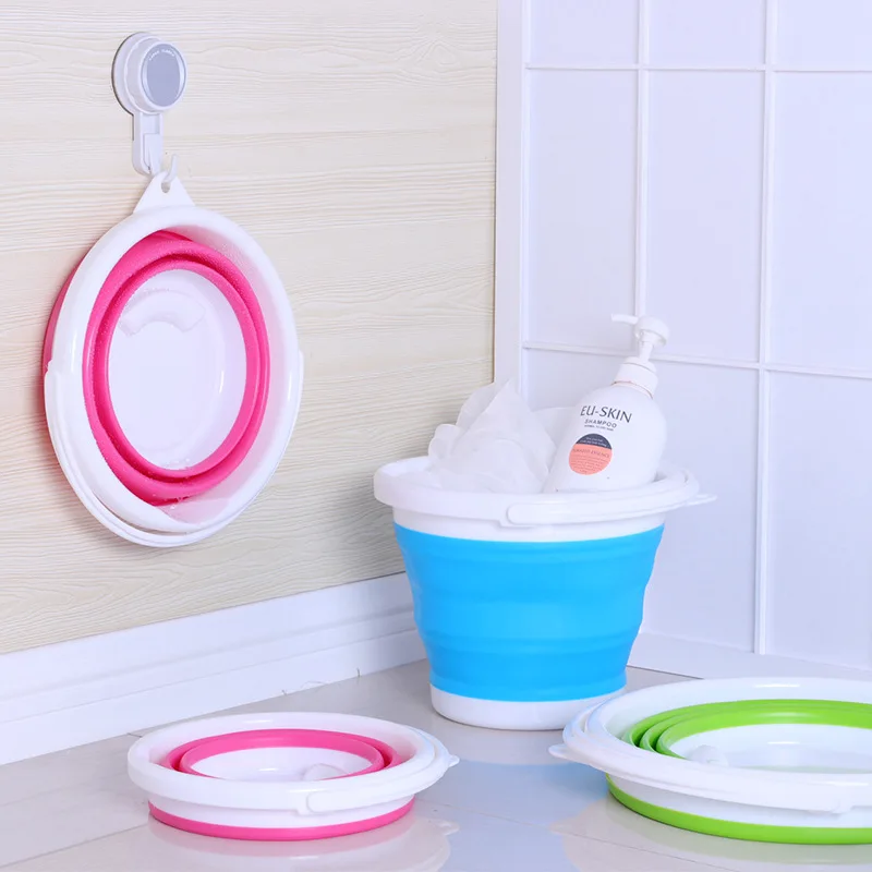 

3L-10L Portable Folding Bucket Outdoor Thick Silicone Supplies Folding Bucket for Fishing Promotion camping Car Wash Buckets