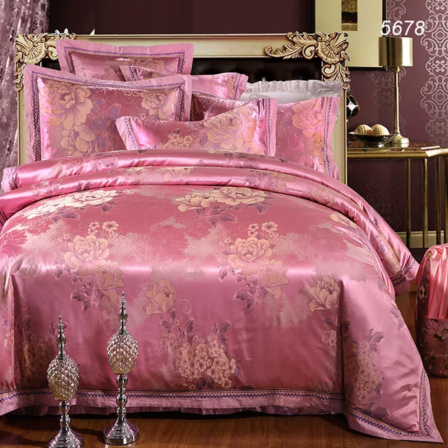 Light Cherry Color Queen King Bedspread Set Tencel Silk Cotton Ab Side 