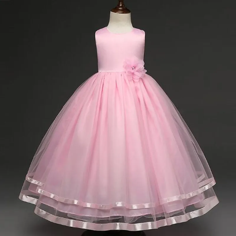 Flower Girls Dresses 2019 Tule Princess Children Evening Clothing Formal Kids Dress For Wedding Party Prom Gowns QV884 | Детская одежда