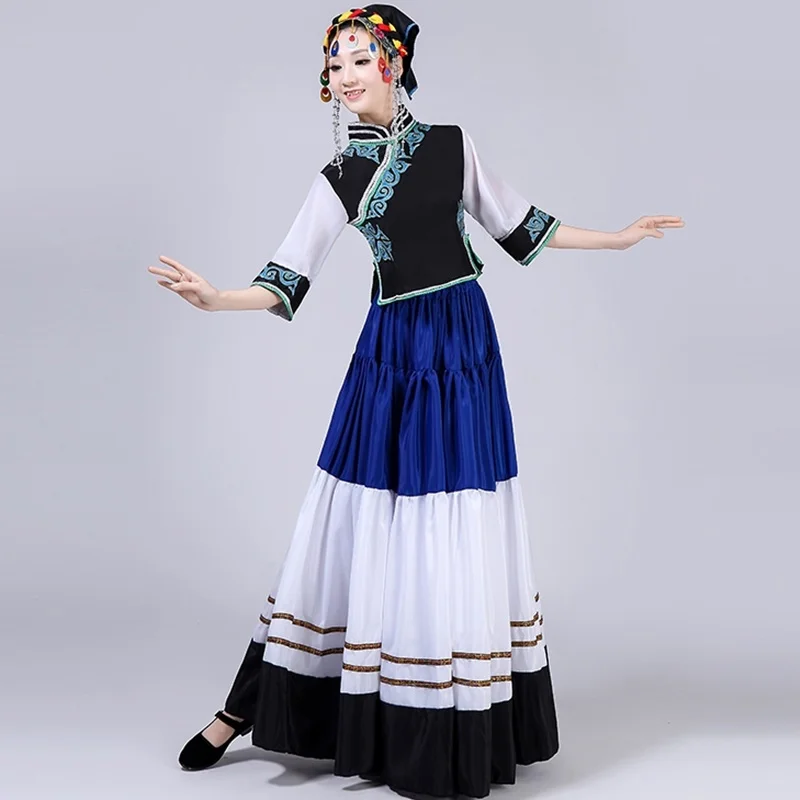 Hmong clothes design women Chinese traditional folk dance costumes modern hmong clothes thnic stage dance wear AA4596