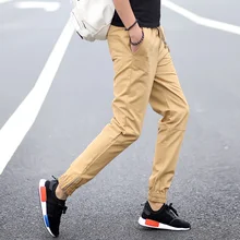 2017 Fashion Men s Khaki Joggers Pants High Quality Men Legging Feet Pants Harem Street Active