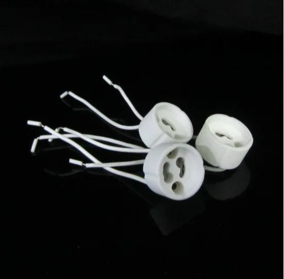 

Freeshipping 10pcs/lot GU10 lamp holder socket base adapter Wire Connector Ceramic Socket for LED Halogen Light LED-99