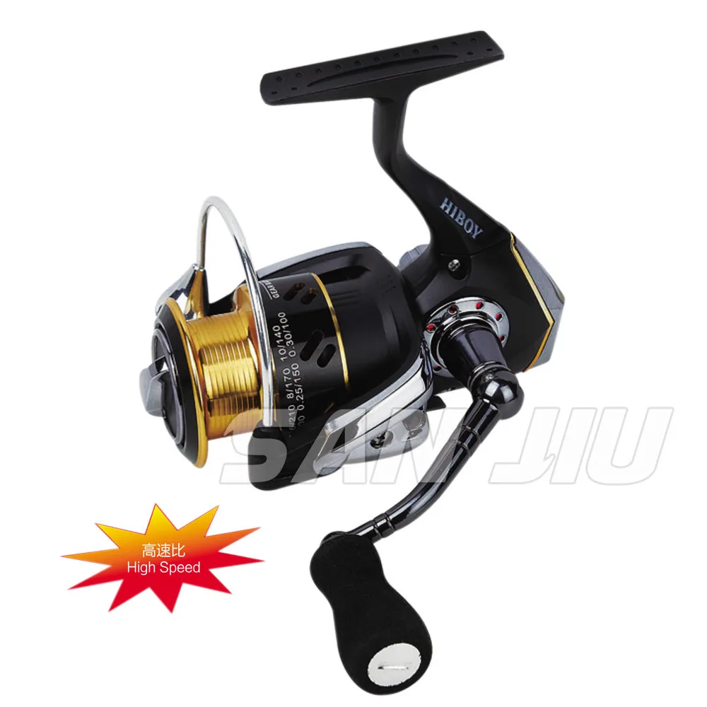 

Spinning Fishing Reels, Bearings With Japanese, Water Shape Line Roller Holder Fishing Reel,Ratio 6.2:1,Black And Glod, 9+1BB