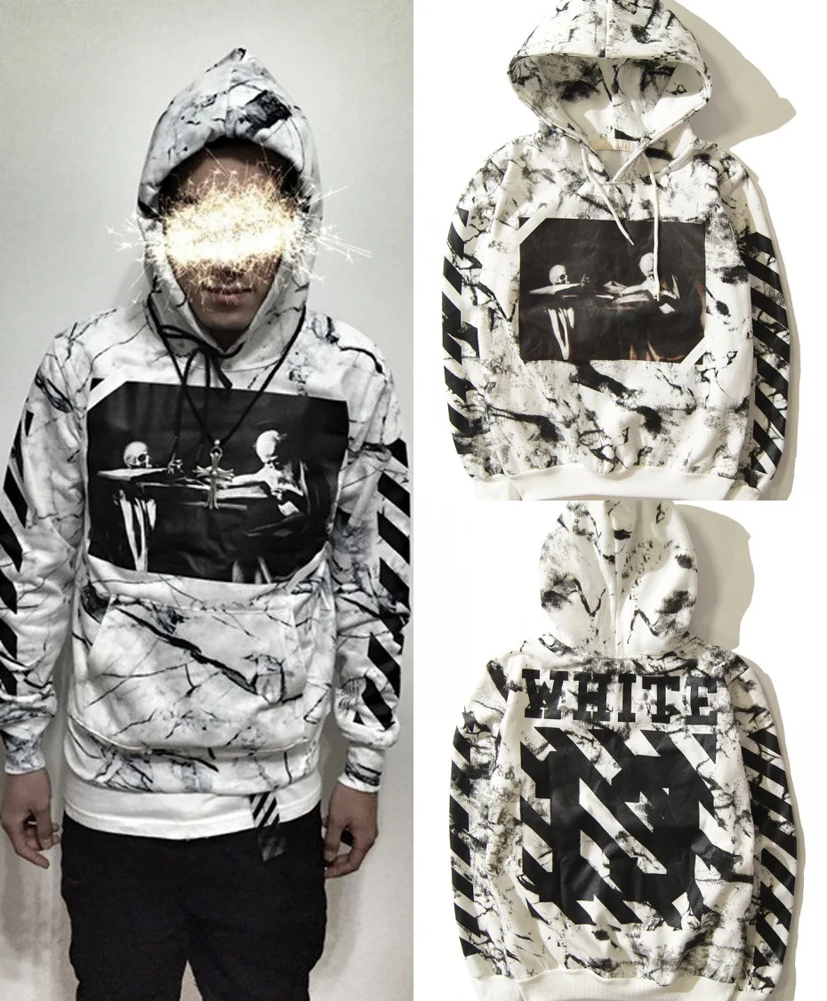 

Off white hoodie brand snow pattern trend fashion hoodie