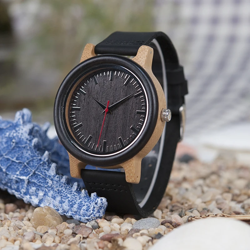 BOBO BIRD High Quantity Mens Wooden Quartz Watch Male Wristwatch Men with Leather Strap as Gift Customized Logo relojes hombre