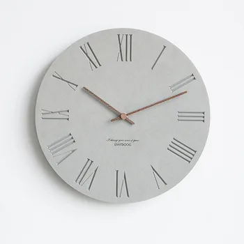 

Gray Mute Wood Simple Wall Clocks Hanging Modern Watch Minimalist Wall Clock Living Room Wanduhr Wall Clock Home Decor 50w353