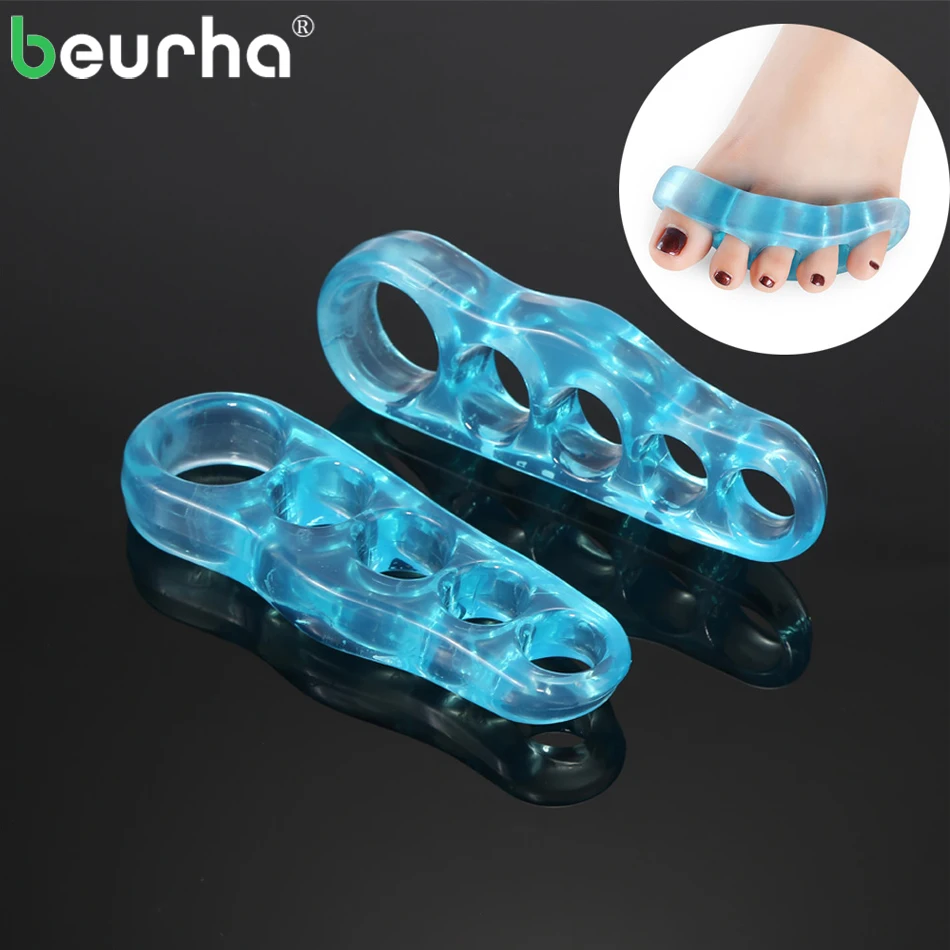 

Beurha 2PCS / A Pair Toe Straighteners Gel Toe Separators Correctors Treatment for Bunions Relief Hammer Toe Hallux Valgus