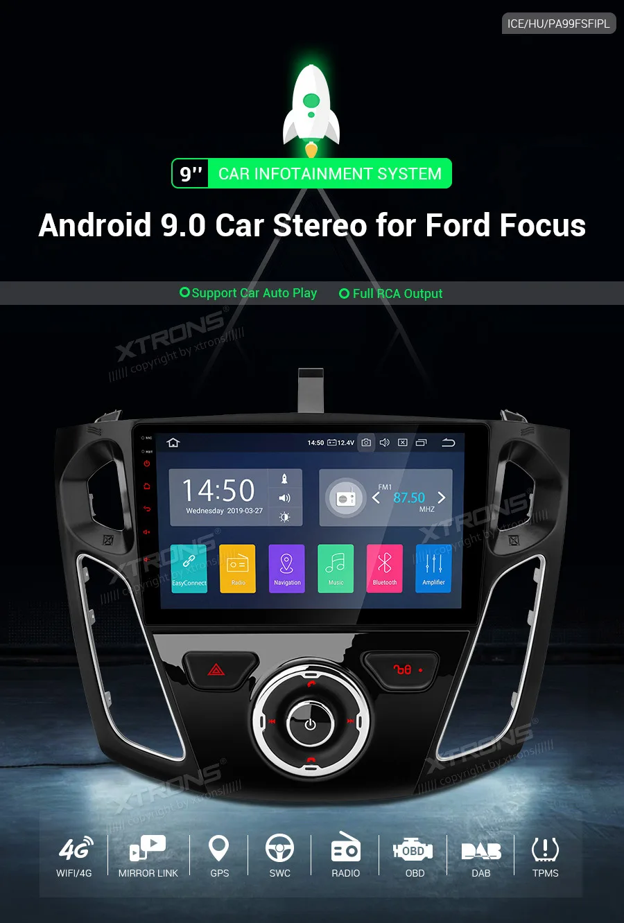 Perfect 9" Android 9.0 Pie OS Car Multimedia GPS Radio for Ford Focus 2012 2013 2014 2015 2016 2017 with Car Play Function Support 1 Perfect 9" Android 9.0 Pie OS Car Multimedia GPS Radio for Ford Focus 2012 2013 2014 2015 2016 2017 with Car Play Function Support 1