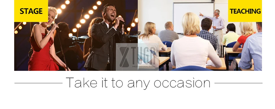 XTUGA UHF Dual Channel Wireless Handheld Microphone,Easy-to-Use Karaoke Bluetooth Microphone with Treble/Bass/Echo Effect wireless headphones with mic