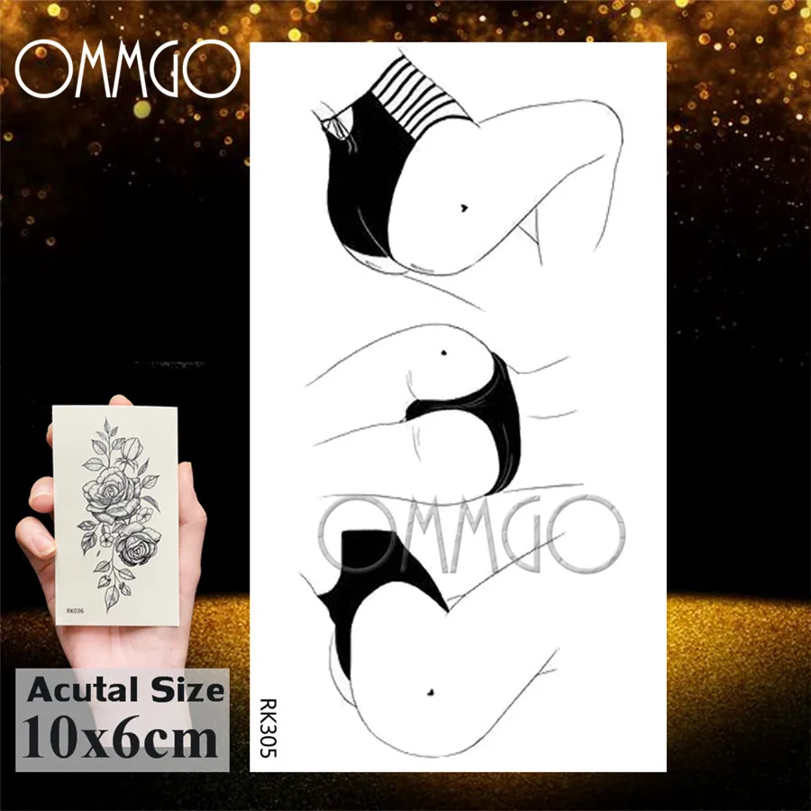 OMMGO любовь сексуальная девушка Временные татуировки стикер часть тела поддельные татуировки Косплей Пользовательские татуировки для женщин мужской боди-арт руки водонепроницаемый