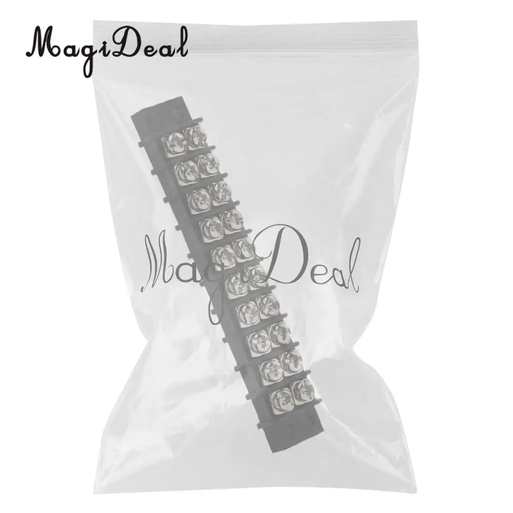 MagiDeal Durable 6/8/10 Gang Screw Terminal Block & Nickel Plated Brass Contacts for Marine Rowing Kayak Canoe Boats Dinghy Acce