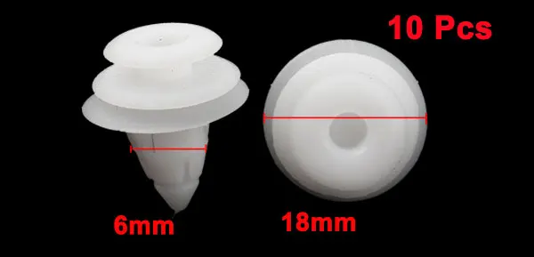X Autohaux 10 шт. подходит отверстие 6 мм | 9 мм | 10 мм Универсальный Автомобильный бампер крыло 6 мм отверстие пластиковые заклепки Push булавки зажимы головки | 11 мм |