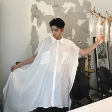 MIXCUBIC летние уникальные асимметричные свободные рубашки в английском стиле для мужчин, повседневные свободные рубашки без рукавов для мужчин