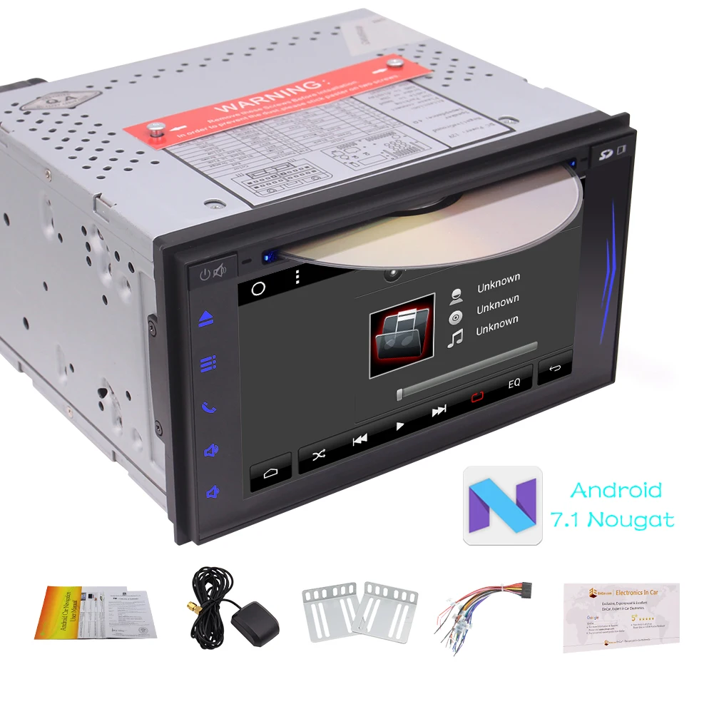 Cheap Android 7.1 Nougat System Car DVD Player Octa-core 2G RAM 32G ROM GPS Car Stereo 7" Capacitive Touchscreen Bluetooth Wifi Radio 3