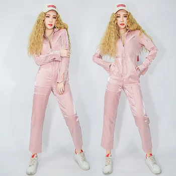 

2019 New Hip Hop Dance costumes street dance suit female loose modern student jazz dance costume exercise clothes DQS1155