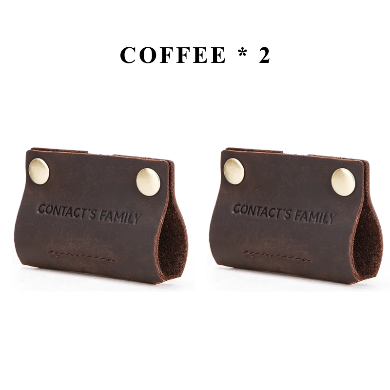 Luxury genuine leather earphone cable organizer wire winder for Earphone USB cable protector management holder mini personalized - Цвет: 2 coffee (USD 8.50)