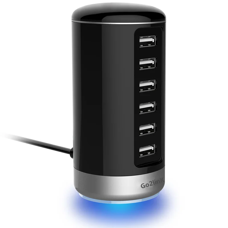 

6 Port USB Charger Quick Charge 3.0 Charger Station 30W High Power Desktop USB Charging Station Phone Charger Dock For Iphone LG