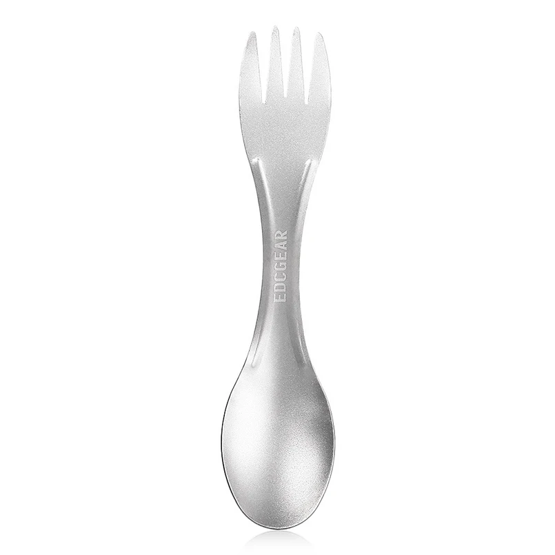 2 in1 Outdoor Camping Tableware Camping Titanium Spork Spoon Fork