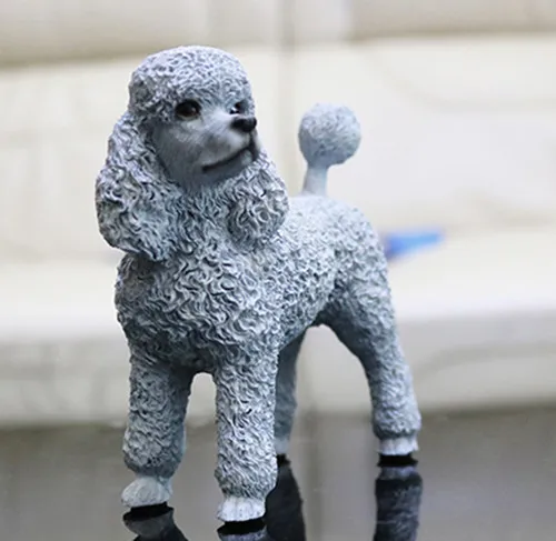 grey poodle dog figure collection 5
