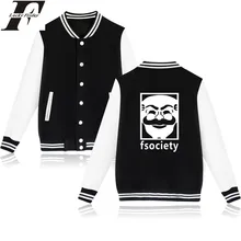 Luckyfridayf mr Робот мультфильм Бейсбол монолитным Толстовки и Кофты для пар модные толстовки с капюшоном Для женщин зимняя куртка одежда
