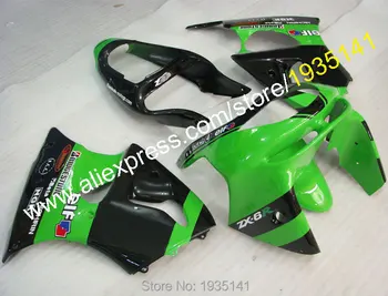 

Low pricing For Kawasaki fairing Ninja ZX6R ZX-6R 98 99 ZX 6R 636 1998 1999 ZX-636 green black Motorcycle body Kit