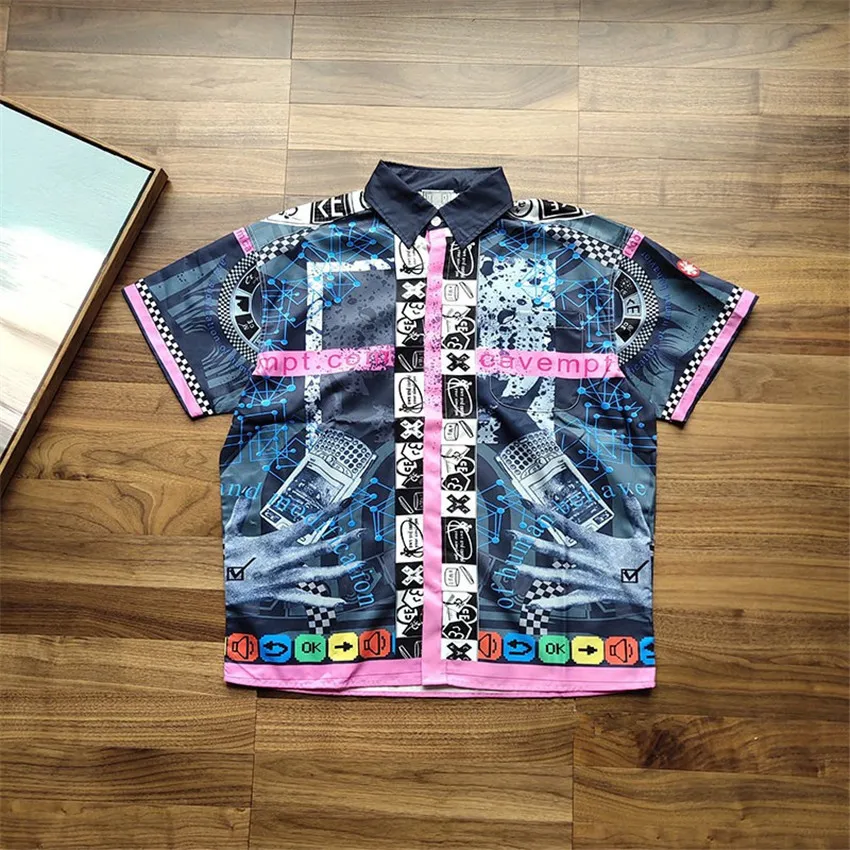

C.E Cavempt Shirts 2019SS Summer Loose Hip Hop Oversize Men C.E Cavempt Shirt Cotton Polyester Beach Punk Style Print C.E Shirt